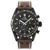 Reloj Tw Stell Chrono Sport CHS1 de hombre, con caja negra y correa de piel.