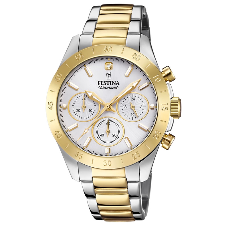 Reloj Festina Boyfriend mujer cronógrafo en acero bicolor, F20651/1.