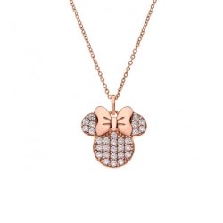 Colgante Disney para niñas en plata dorada con forma de Minnie y circonitas, CS00006PZWL-P.