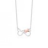 Colgante Disney para chicas en forma de Mickey y Minnie con lazo rosé, NS00004TL-157.