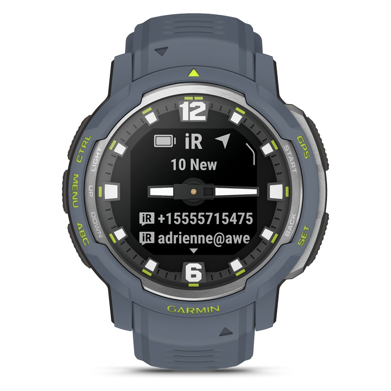 Reloj inteligente Garmin Instinct Crossover Solar azul granito, 010-02730-04.