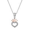 Colgante Disney de corazón con circonitas y corona rosé, CS00003TZWL-P.