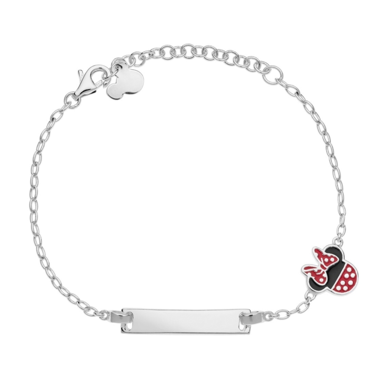 Esclava de plata Disney con Minnie en rojo y negro, BS00050SL-55.CS.