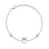 Pulsera de plata Disney con Minnie y cristal rosa, BS00033TRWL-55.CS.