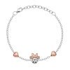 Pulsera de plata Disney con Minnie y corazones, BS00035TRPL-55.CS.
