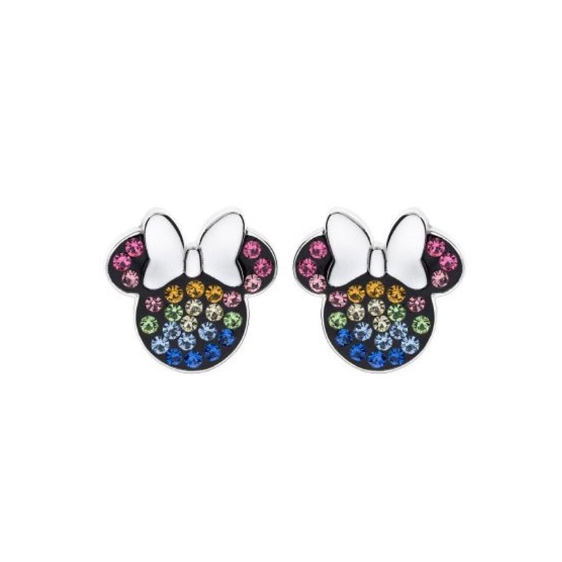 Pendientes en plata Disney de Minnie y circonitas multicolor, ES00002SRML.CS.