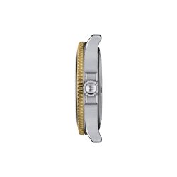 Reloj Tissot Seastar 1000 de 36 mm con esfera negra y detalles dorados, T1202102105100.