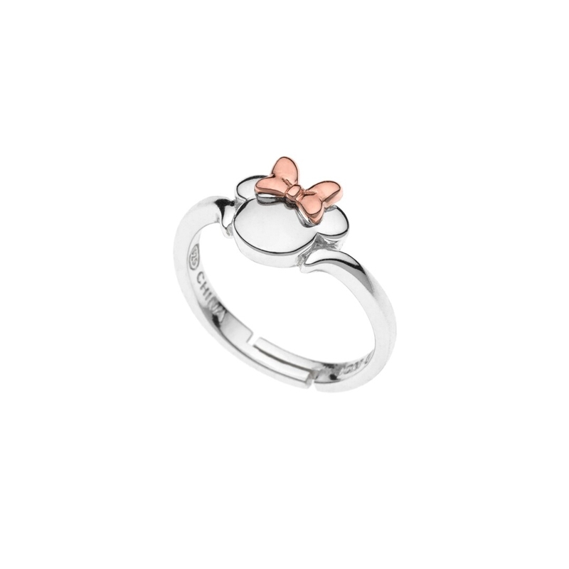 Anillo de plata Disney con Minnie y lazo rosé, RS00004TL-4.