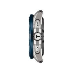 Reloj Tissot T-Touch Connect Solar de titanio y bisel azul, T1214204705106.