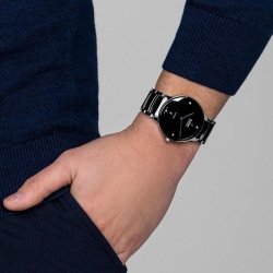 Reloj Rado Centrix Automatic Diamonds cerámica negra y acero, R30018712.