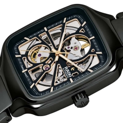 Reloj Rado True Automatic Square Open Heart cerámica negra, R27086162.
