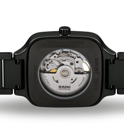 Reloj Rado True Automatic Square Open Heart cerámica negra, R27086162.