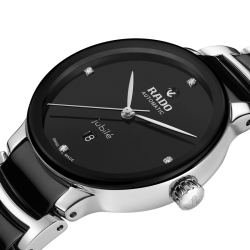 Reloj Rado Centrix Automatic Diamonds negro y acero, R30020712.