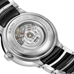 Reloj Rado Centrix Automatic Diamonds negro y acero, R30020712.