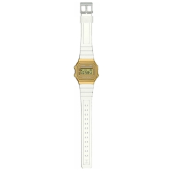 Reloj Casio Vintage dorado y correa silicona transparente, A168XESG-9AEF.