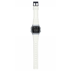 Reloj Casio Vintage plateado y correa silicona transparente, A168XES-1BEF.