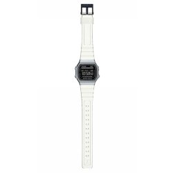 Reloj Casio Vintage plateado y correa silicona transparente, A168XES-1BEF.