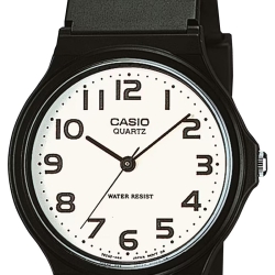 Reloj Casio negro con esfera blanca y numeración árabe, MQ-24-7B2LEG.
