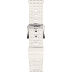 Reloj Tissot PRX T1374101701100 con esfera y correa de silicona blanca.