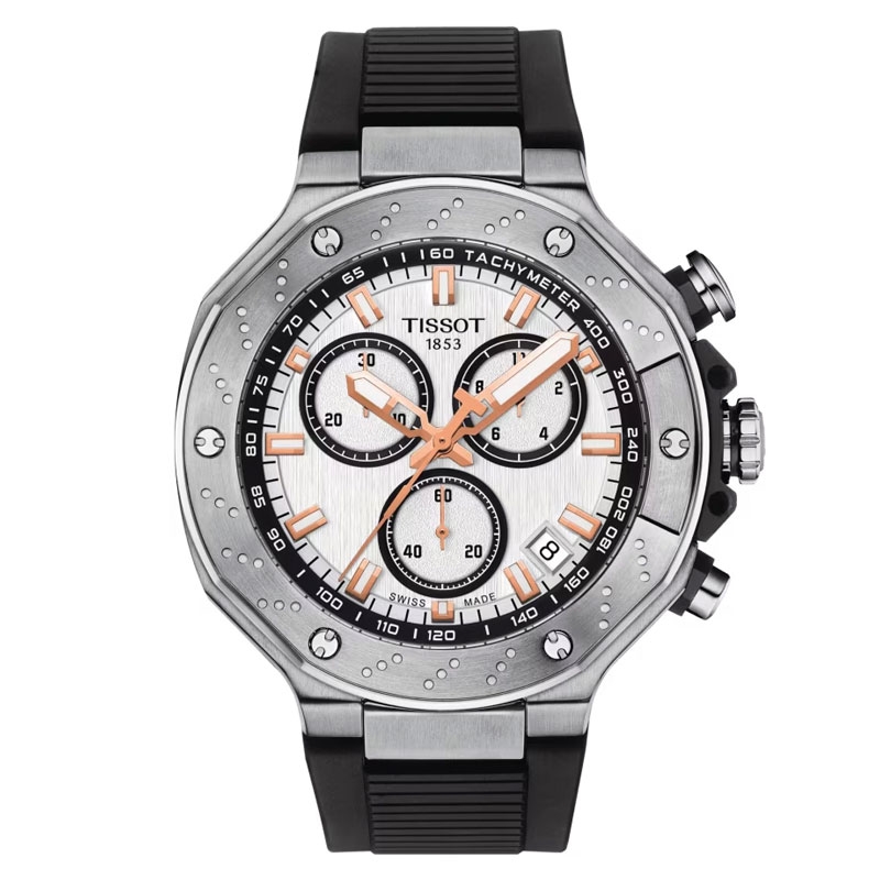 Reloj Tissot T-Race Chronograph con detalles rosado, T1414171701100.