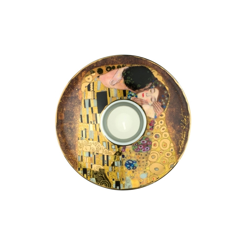 Portavelas de porcelana "El beso" de Gustav Klimt, Goeble