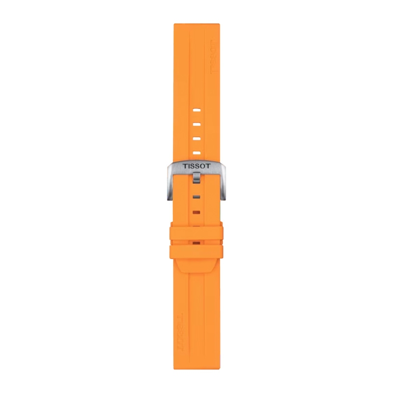 Correa original de Tissot en silicona naranja, 22 mms., T852047918.