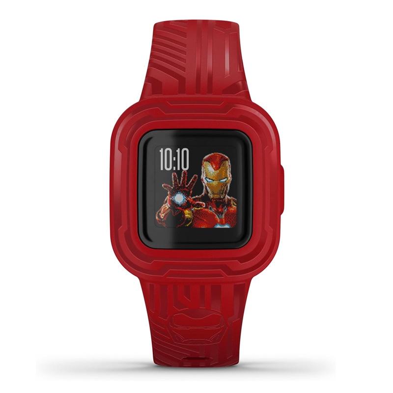 Reloj Garmin vívofit® jr. 3 Marvel Iron Man en resina roja, 010-02441-11.