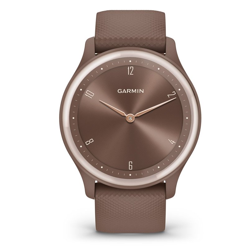 Reloj Garmin vívomove® Sport en marrón y light gold, 010-02566-02.