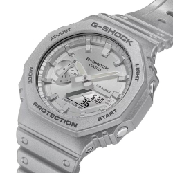 Reloj G-Shock versión retrofuturista resina plateada, GA-2100FF-8AER