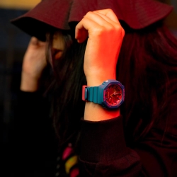 Reloj G-Shock S para chicas verde y esfera rosa, GMA-S2100BS-3AER.