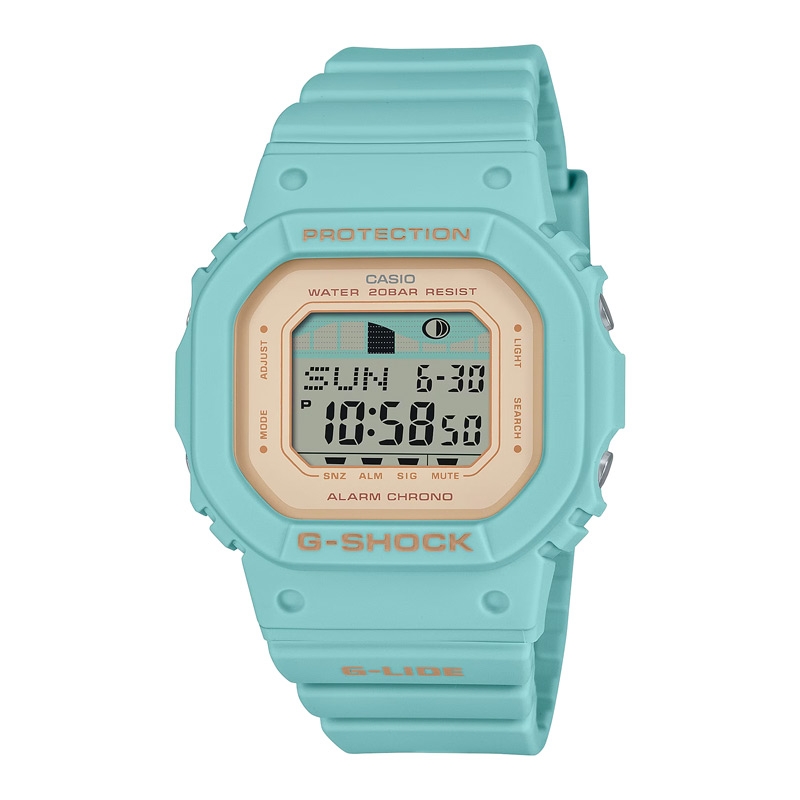 Reloj G-Shock G-Lide de mujer en turquesa y salmón, GLX-S5600-3ER.
