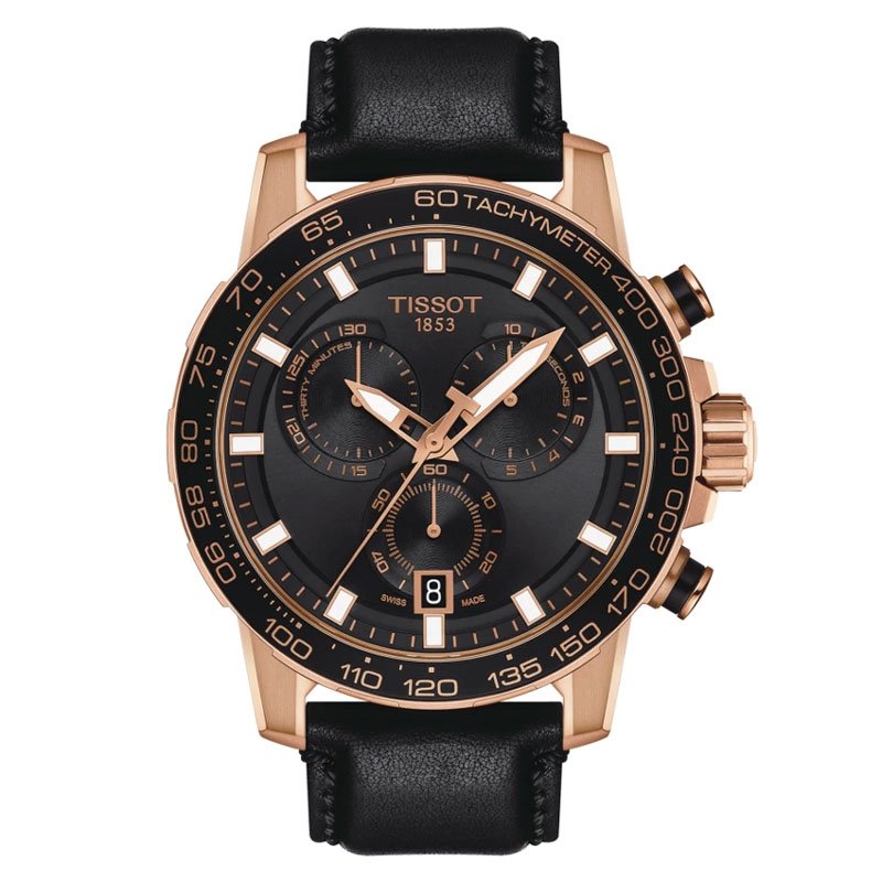 Reloj Tissot SuperSport Chrono hombre en rosado y negro, T1256173605100. Reloj Tissot SuperSport Chrono hombre en rosado y negro, T1256173605100.