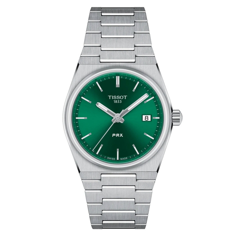 Reloj Tissot PRX mujer en acero con esfera verde y cuarzo, T1372101108100.
