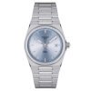 Reloj Tissot PRX de mujer con esfera celeste en acero, T1372101135100.