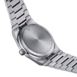 Reloj Tissot PRX de mujer con esfera celeste en acero, T1372101135100.