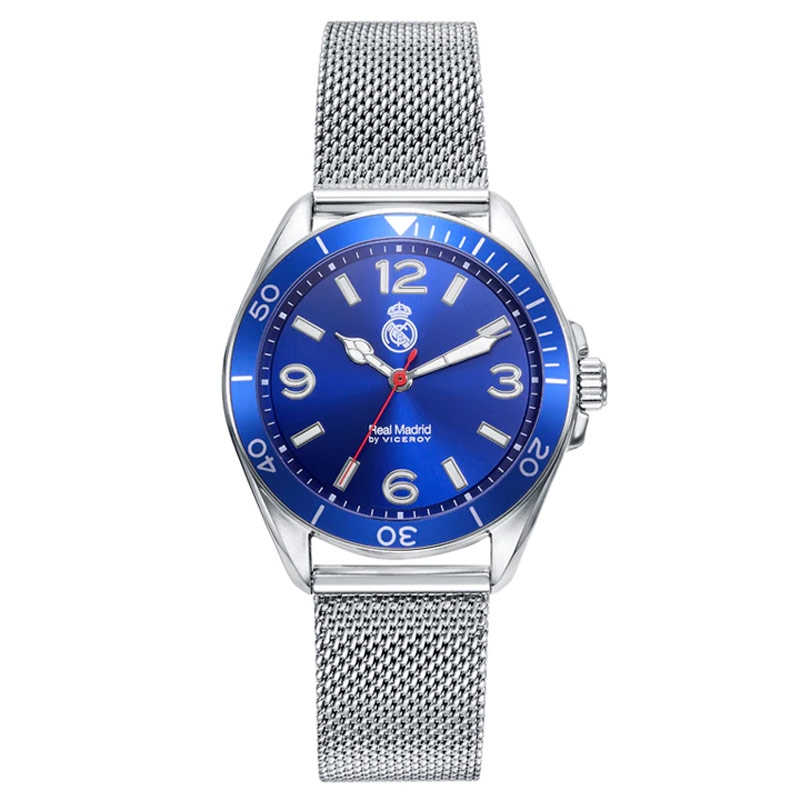 Reloj Viceroy Real Madrid de niño con correa milanesa y esfera azul, 41127-35.