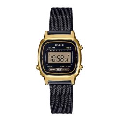 Reloj Casio de mujer dorado y negro, de estilo retro, LA670WEMB-1EF.