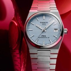 Reloj Tissot PRX Powermatic 80 35 mm esfera celeste, T1372071135100.