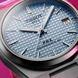 Reloj Tissot PRX Powermatic 80 35 mm esfera celeste, T1372071135100.