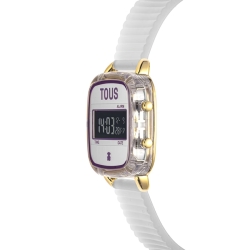 Reloj Tous D-Logo Fresh policarbonato blanco con dorado, 200351056.