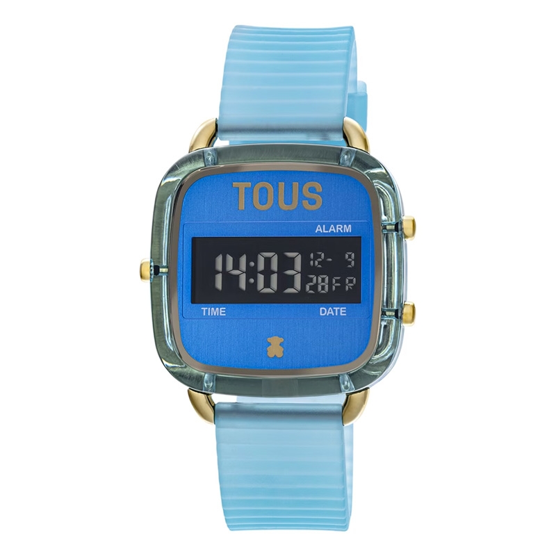 Reloj Tous D-Logo Fresh policarbonato en azul con dorado, 200351058.