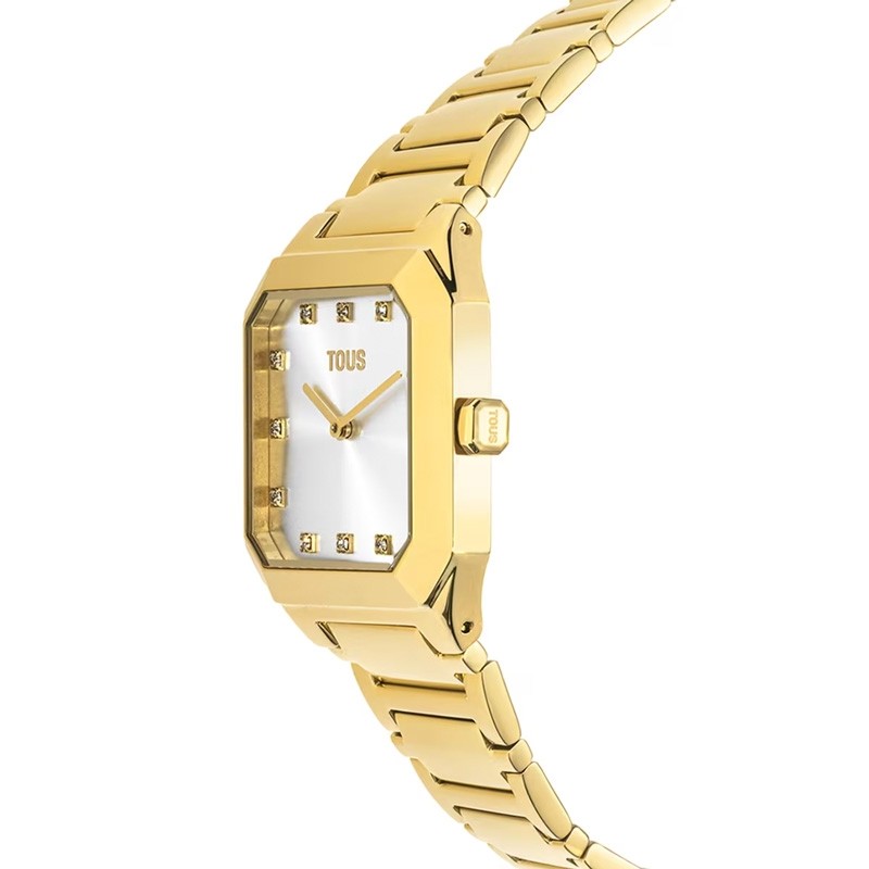 Reloj Tous Karat Squared en acero dorado y circonitas, 200351051.