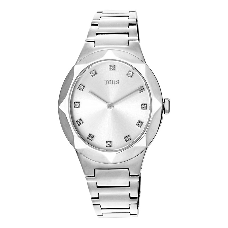 Reloj Tous Karat Oval de acero y circonitas en la esfera, 200351054.