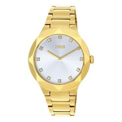 Reloj Tous Karat Round dorado y circonitas en esfera, 200351053.