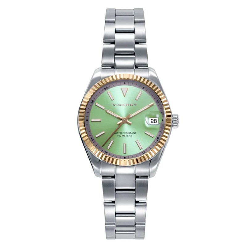 Reloj Viceroy Chic de mujer en acero y esfera verde, 42438-37.