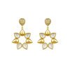 Pendientes largos dorados con nácar, Netlan de Luxenter, EXA423Y115.