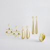 Pendientes largos dorados con nácar, Netlan de Luxenter, EXA423Y115.