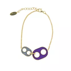 Pulsera en plata dorada, circonitas y esmalte de Salvatore Plata, 151P0033.