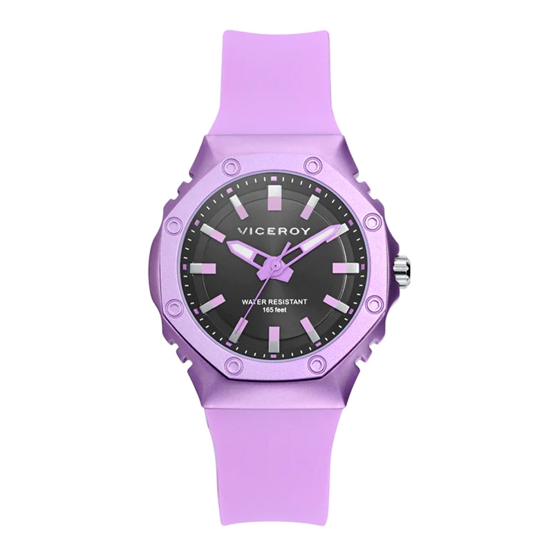 Reloj Viceroy Heat Colors en morado con correa de silicona, 41131-67.