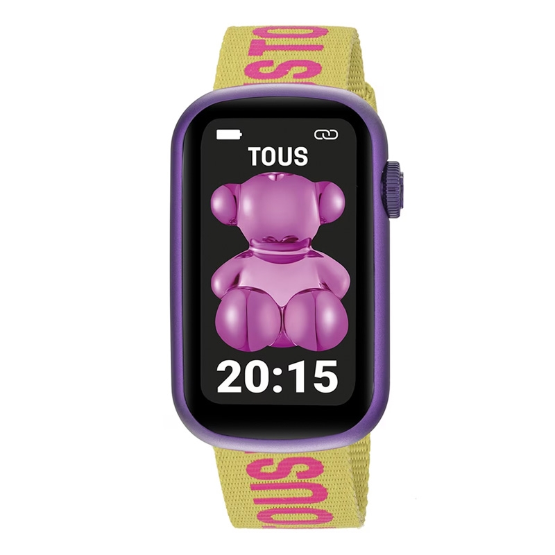Reloj inteligente Tous T-Band morado con correa verde/fucsia, 200351089.